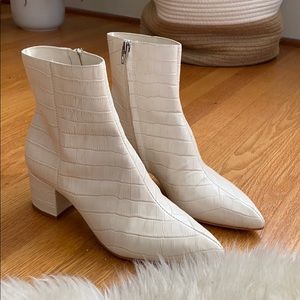 Dolce Vita White Crocodile Boots
